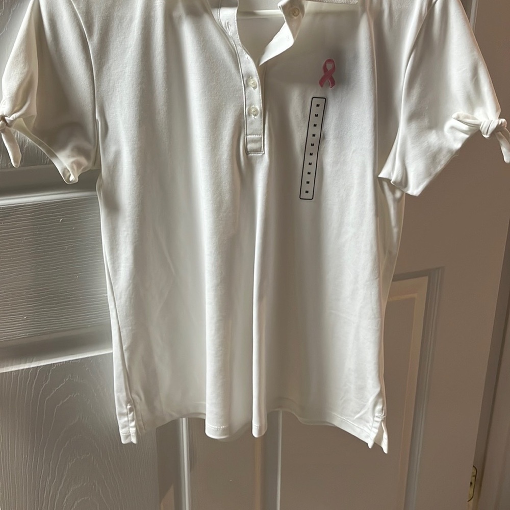 New breast cancer golf shirt pink logo
